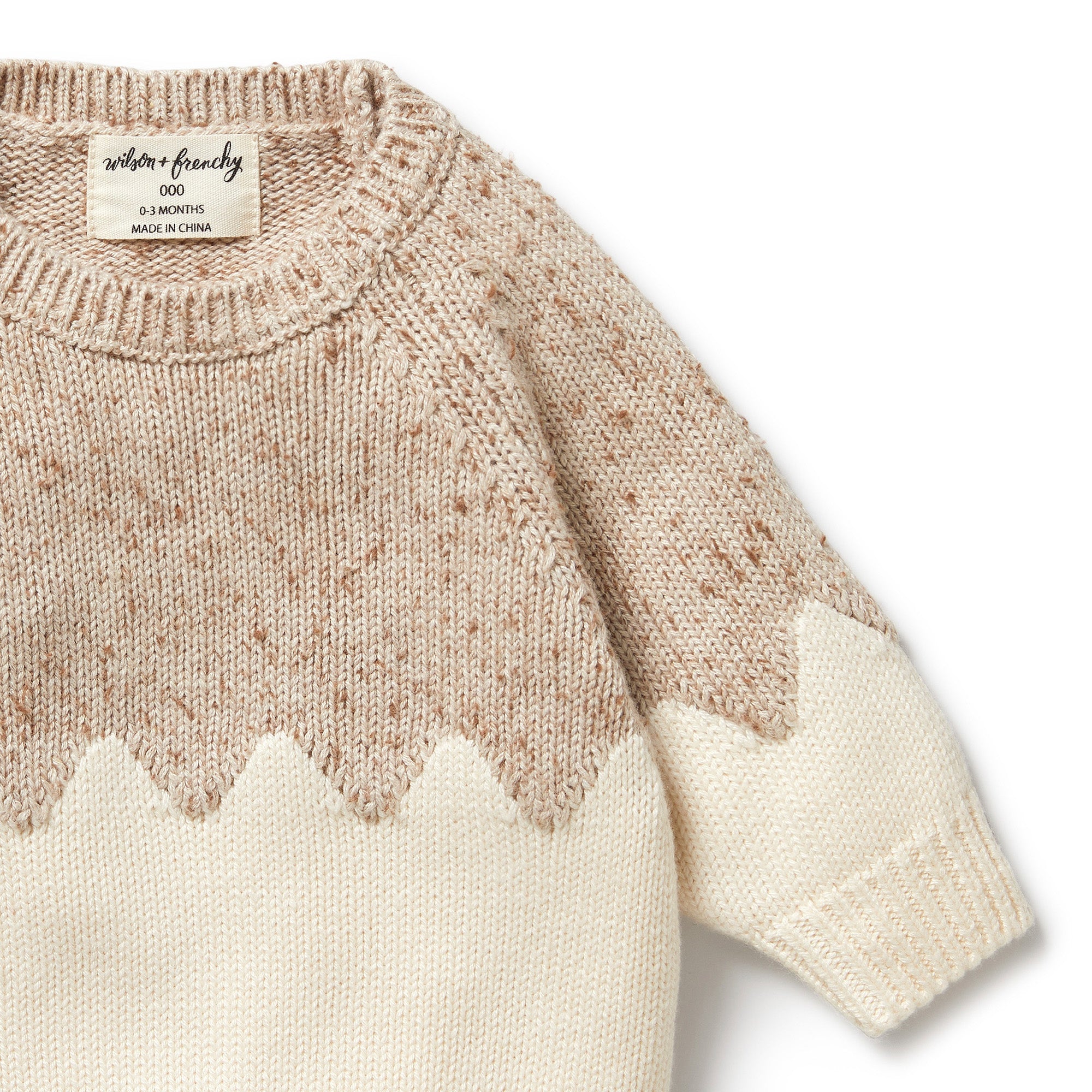 Wilson & Frenchy Knitted Jacquard Jumper - Almond Fleck