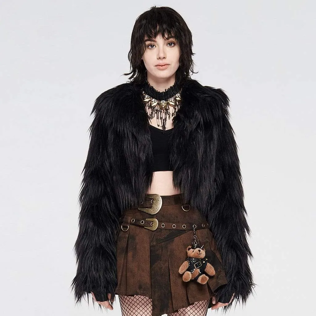 Women's Punk Furry Fur Coats