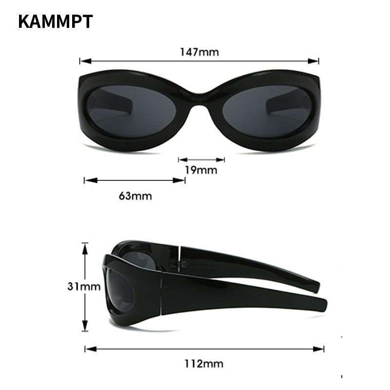 Y2k Oval Sunglasses Men Women 2023 Fashion Mirror Sports Goggle Eyewear Trendy New in Futuristic Outdoor UV400 Shades